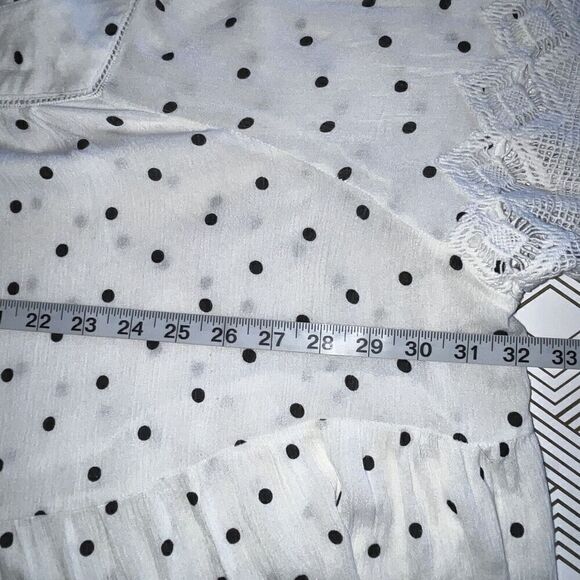 Romans Women’s Blouse Size 32W Polka‎ Dot Embroidery Square Neck - Picture 7 of 8
